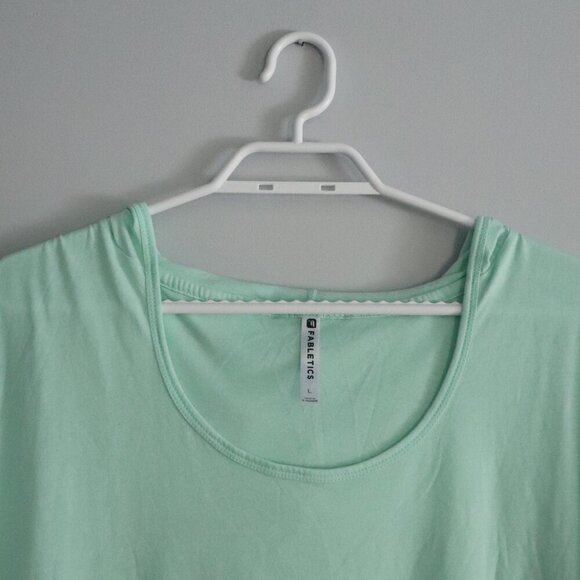 Fabletics Women's Mint Green Sz Lrg Love Activewear Stretch Light Hoodie Sweater - Picture 4 of 12